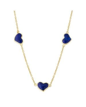 Jan Leslie Triple Station Heart 20 Necklace Set - Blue