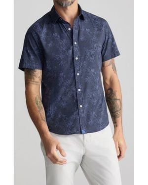 UNTUCKit Short Sleeve Performance Button-Up Shirt - Blue