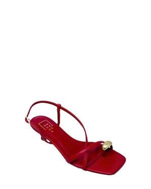 Shu Shop Harper Slingback Kitten Heel Sandal - Red