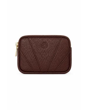 ROSZUAR Écrin Almaira Textured Leather Zip Pouch - Brown
