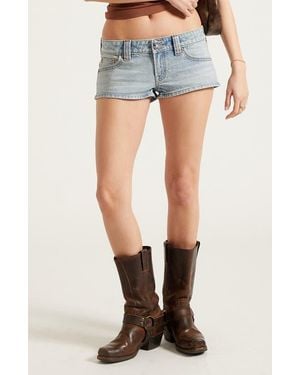 PacSun Tatum Stripe Low Rise Denim Micro Shorts - Blue