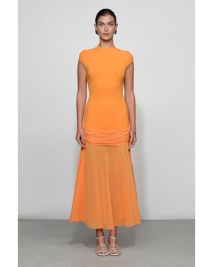 Et Ochs Nola Knit Combo Dress - Orange