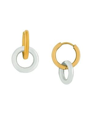 Marlyn Schiff Double Hoop Huggie Earrings - Metallic