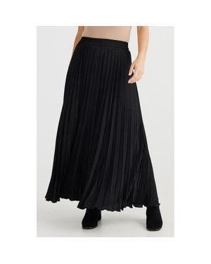 Brave+True Alias Pleated Maxi Skirt - Black
