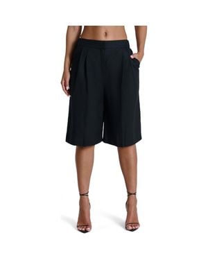 Naked Wardrobe Linen Suiting Shorts - Black