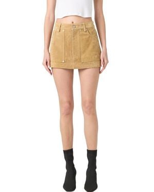 Blank NYC Suede Micromini Skirt - Natural