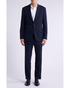 Vince Classic Solid Stretch Wool Suit - Blue