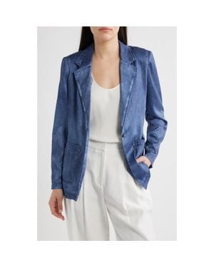 Kobi Halperin Veronica Denim Effect Satin Jacket - Blue