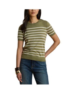 Ralph Lauren Short Sleeve Cotton Blend Sweater - Green
