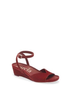 Pedro Garcia Wamika Leather Wedge Sandal - Red