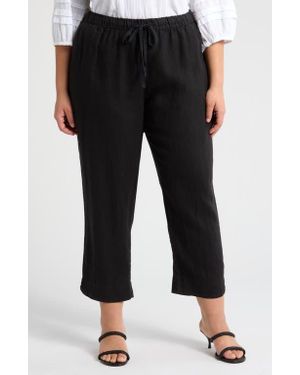 Caslon Tapered Linen Pants - Black