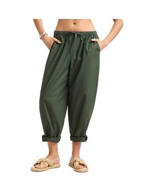 Vitamin A Parker Organic Cotton Cuff Cover-Up Pants - Green
