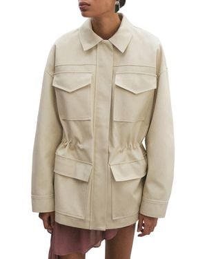 Mango Oversize Cotton Jacket - Natural