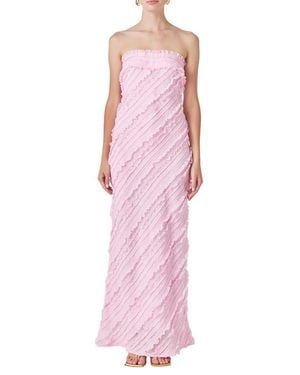 Endless Rose Ruffle Strapless Maxi Dress - Pink