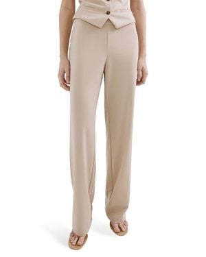 Mango Wide Leg Pants - Natural