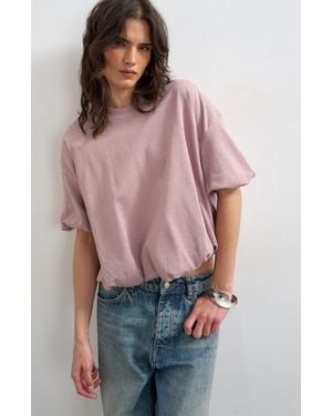 TOPSHOP Bubble Hem Cotton T-Shirt - Red