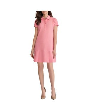 Jones New York Karolina Pleated Polo Dress - Pink