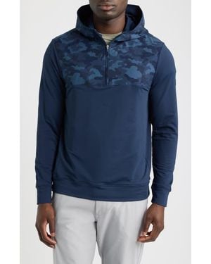 G/FORE Camo Quarter Zip Hoodie - Blue
