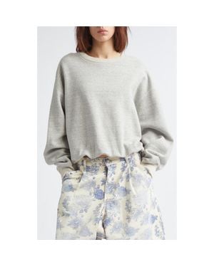 R13 Oversize Balloon New York Crewneck Graphic Sweatshirt - Gray
