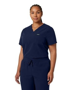 Jaanuu Rhena 1-Pocket Classic V-Neck Scrub Top - Blue