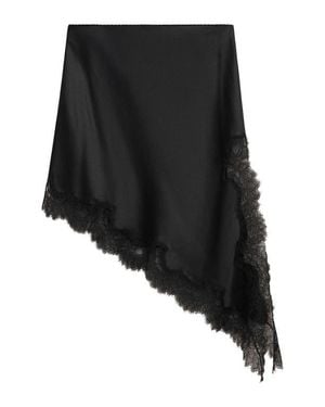 Mango Asymmetric Satin & Lace Skirt - Black