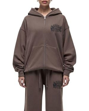Good For Nothing Dakota Taupe Zip Hoodie - Brown