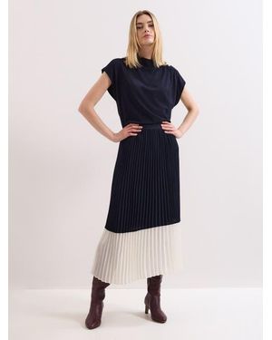 Phase Eight Eleanor Pleated Midi Skirt - Blue
