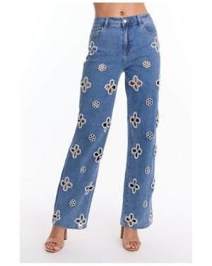 The Noli Shop Kaia Pearl High Rise Jean Petite - Blue