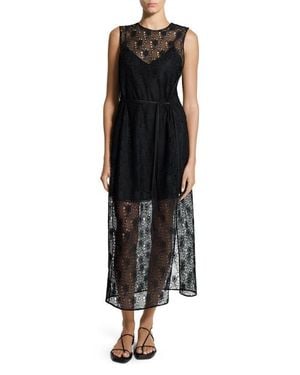 Theory Lace Tie Waist Dress - Black