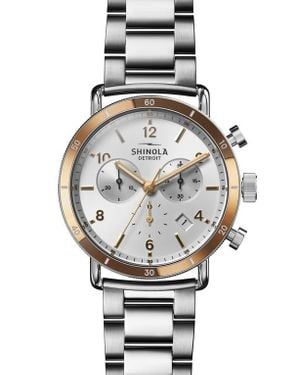 Shinola 40Mm Canfield Sport Chronograph Bracelet Watch, 40Mm - Gray