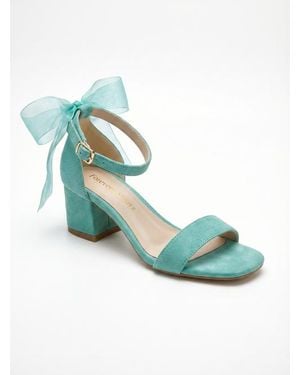 Forever & Always Shoes Rochelle Ivory Bridal Sandals With Ribbon - Green
