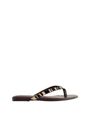 Madewell The Iggy Zebra Print Genuine Calf Halr Thong Sandal - Black