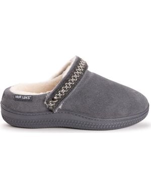 Muk Luks Quianna Luna Genuine Suede Clog Slipper - Gray
