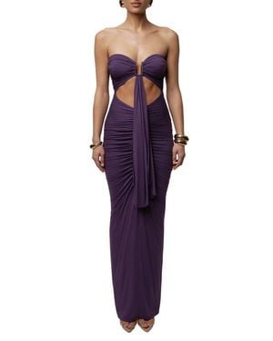 JLUXLABEL Atlantis Drape Maxi Dress - Purple