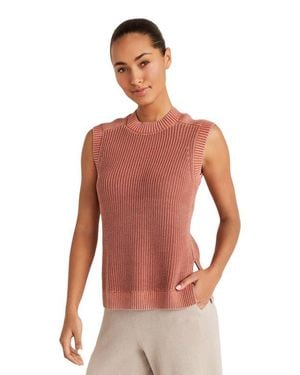 Haven Well Within Garment-Dyed Cotton Shaker Sleeveless Sweater - Multicolor