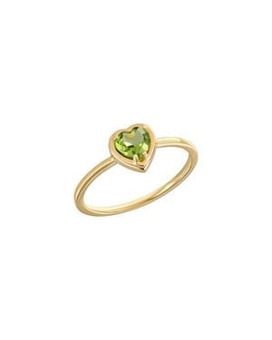 Bony Levy 14K Peridot Heart Ring - Metallic