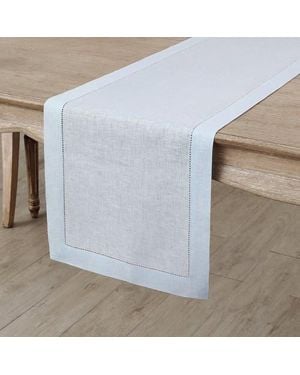 Solino Home Linen Table Runner - White