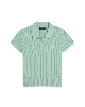 Polo Ralph Lauren Kids' Cabled Cotton Polo Sweater - Green