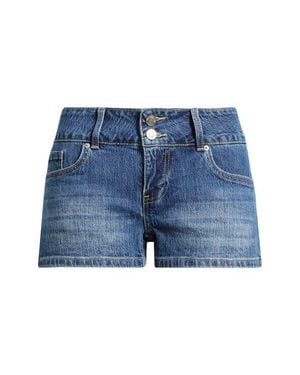 YMI Flap Pocket Denim Shorts - Blue