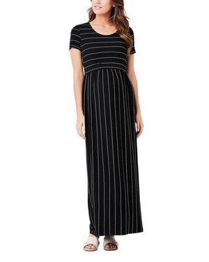 Ripe Maternity Maxi Crop Top Nursing Dress - Black