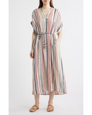 FRNCH Belted Stripe Maxi Dress - Multicolor