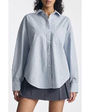 Brooklyn Industries Stripe Cotton Shirt - Blue