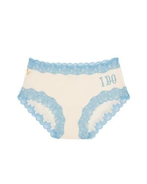 Uwila Warrior Soft Silk 'I Do' Bridal Briefs - Blue