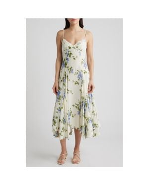 Reformation Laia Floral Dress - Metallic