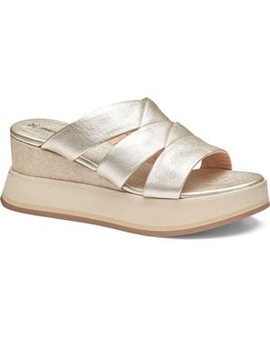 Johnston & Murphy Colleen Platform Wedge Slide Sandal - White