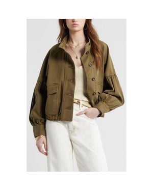 Treasure & Bond Blouson Twill Utility Jacket - Brown