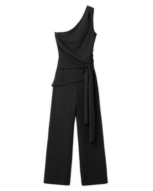 Mango Sleeveless Asymmetric Jumpsuit - Black
