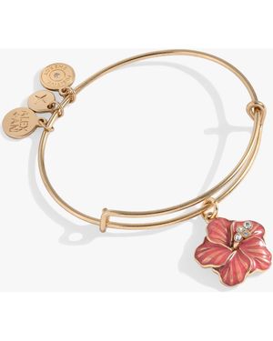 ALEX AND ANI Hibiscus Charm Bangle - White