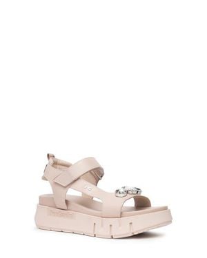 Nero Giardini Ankle Strap Platform Sandal - Natural