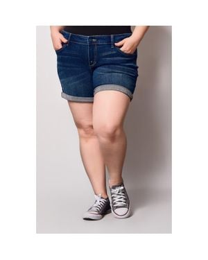 Slink Jeans Cuffed Denim Shorts - Blue